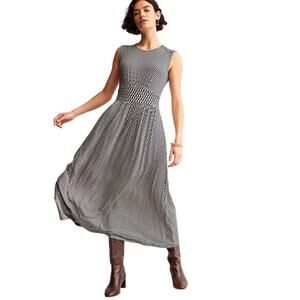 Boden Navy Blue White Tulip Top Thea Sleeveless Midi Dress Size‎ US 8P UK 12P